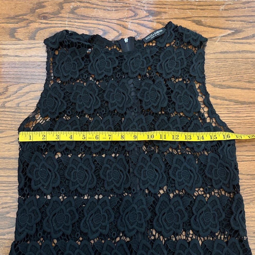 Dolce & Gabbana Black Floral Crochet Mini Dress - Picture 9 of 9